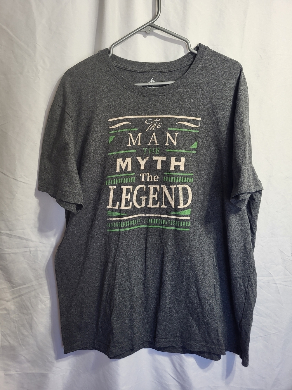 Men's Gray Graphic Tee - 'The Man The Myth The Legend'